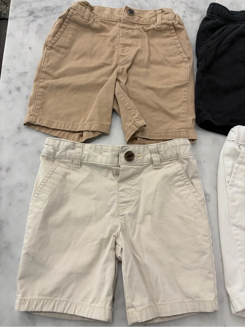 Kids Cotton Shorts - Black, Tan, Light Blue, Navy, White 9 pair bundle 4T